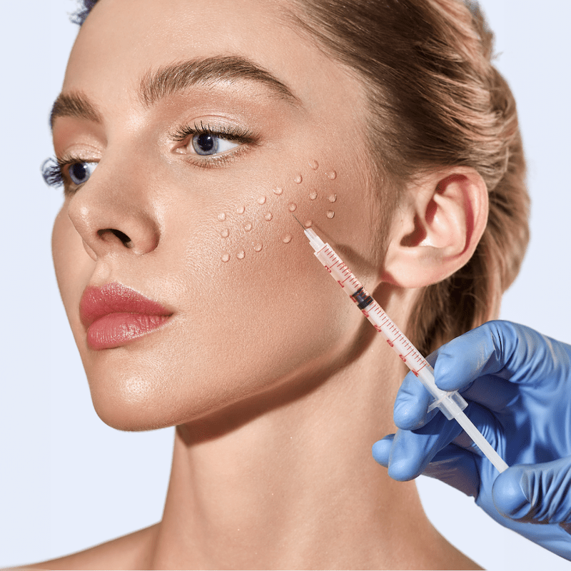 young woman receiving botox injections